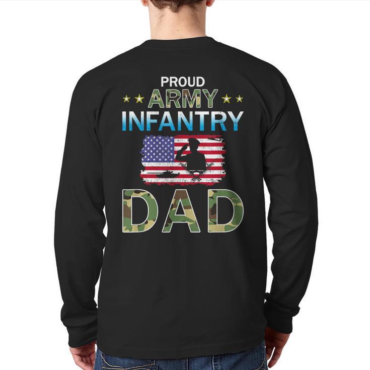 Proud Army Dad-Army Infantry Dad Camouflage Graphics Army Long Sleeve T-Shirt Back Print