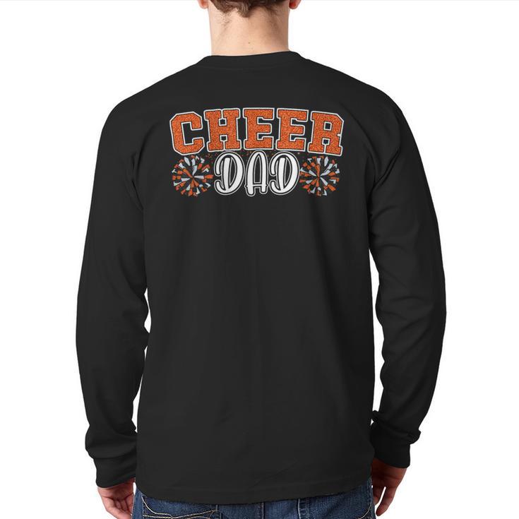Proud Cheer Dad My Favorite Cheerleader Calls Me Dad Orange Long Sleeve T-Shirt Back Print