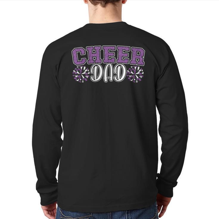 Proud Cheer Dad My Favorite Cheerleader Calls Me Dad Purple Long Sleeve T-Shirt Back Print