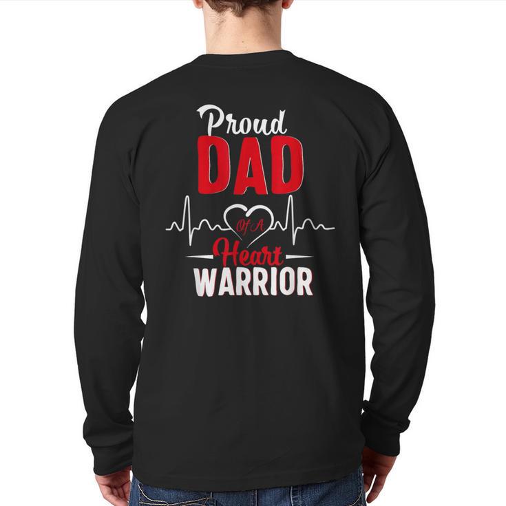 Proud Dad Of a Heart Warrior CHD Awareness Shirt Gift Long Sleeve T-Shirt Back Print