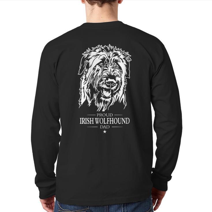 Proud Irish Wolfhound Dad Dog Dad Irish Wolfhound Dog Long Sleeve T-Shirt Back Print