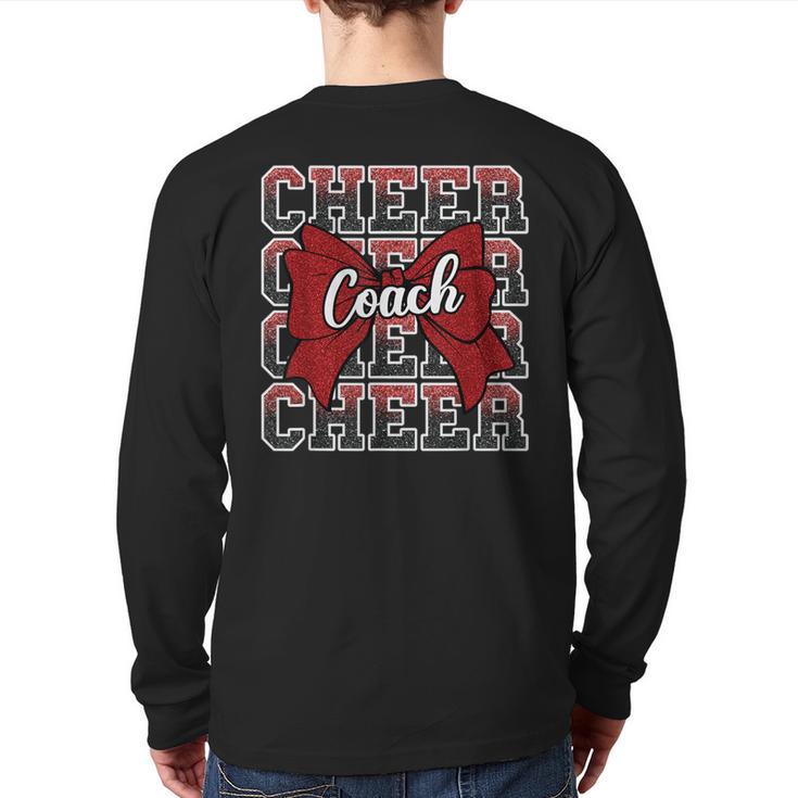 Red Sport Loud Proud Cheer Coach Dad Father's Day Long Sleeve T-Shirt Back Print