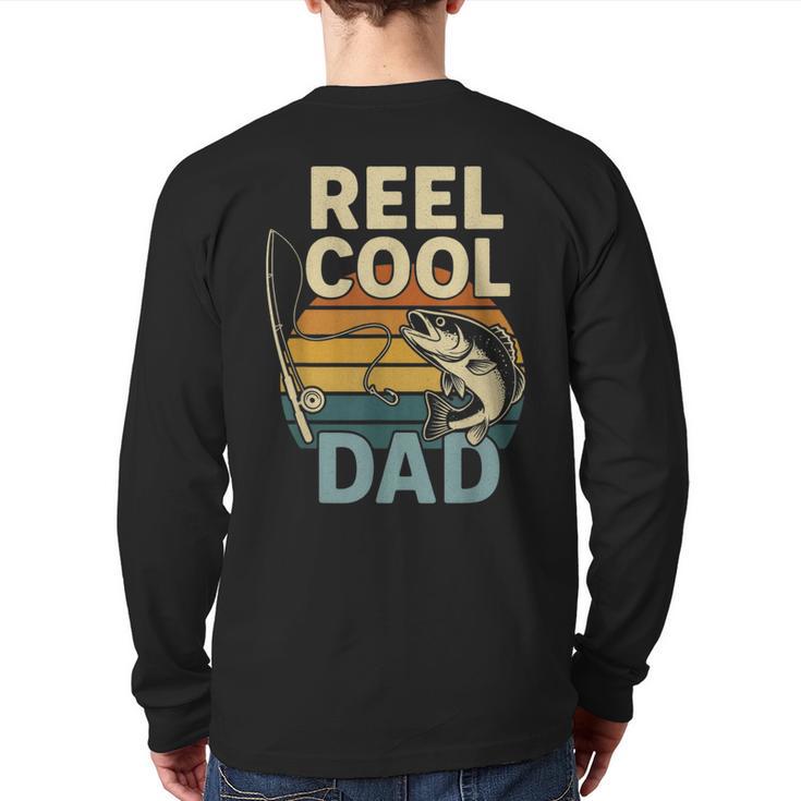 Reel Cool Dad Fathers Day Fishing Outdoors Long Sleeve T-Shirt Back Print