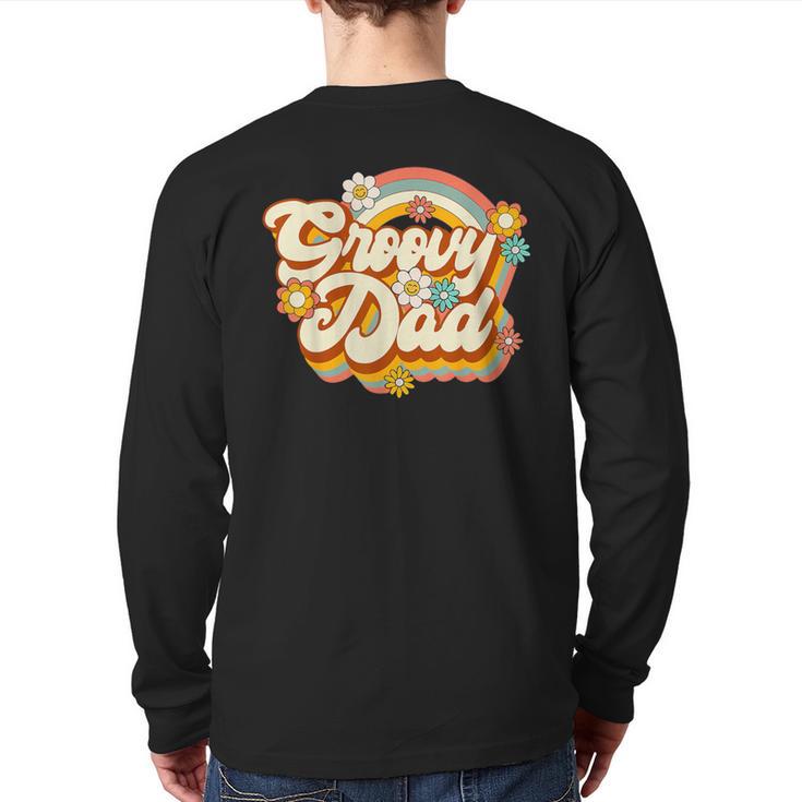 Retro Groovy Dad Family Birthday 60s 70s Hippie Costume Long Sleeve T-Shirt Back Print
