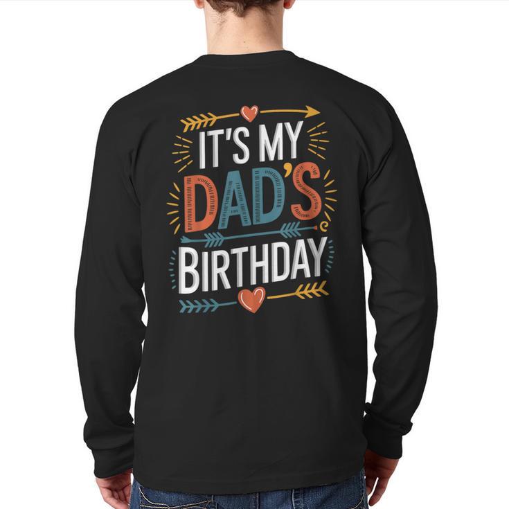 Retro It's My Dad's Birthday Boho Nostalgia Women Kid Long Sleeve T-Shirt Back Print