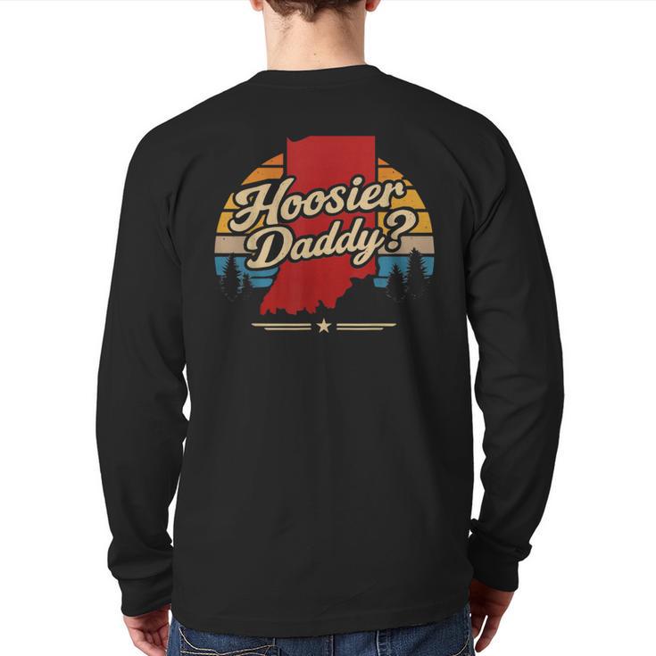 Retro Vintage US States Hoosier Daddy State Outline Desig Long Sleeve T-Shirt Back Print