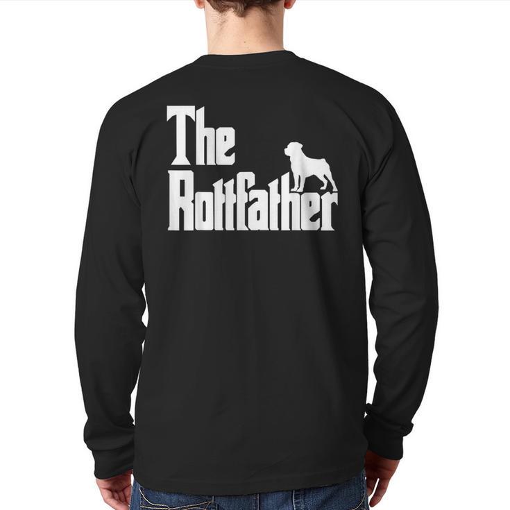 The RottFather Rottweiler Dad Shirt Men Long Sleeve T-Shirt Back Print