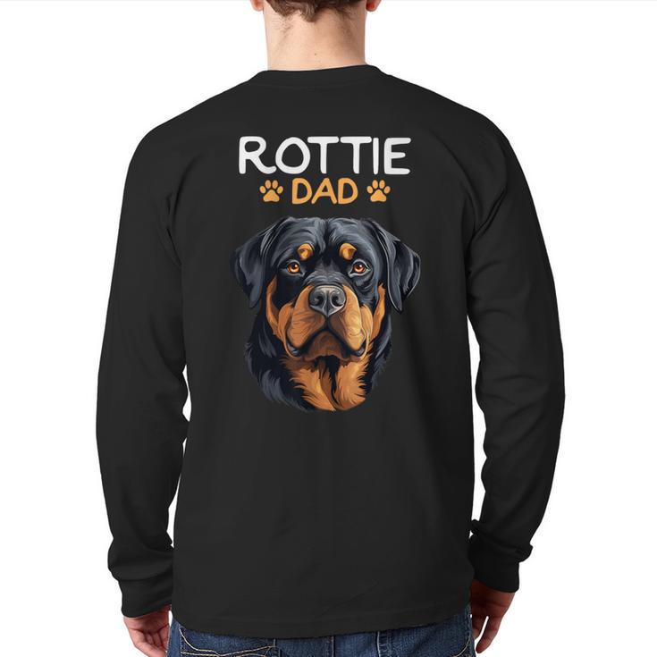Rottie Dad Rottweiler Dog Long Sleeve T-Shirt Back Print