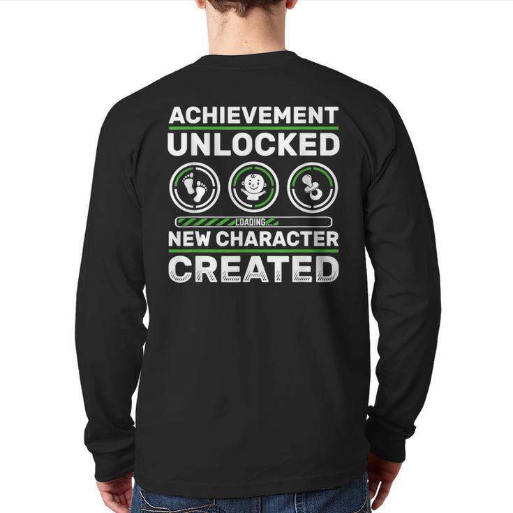 Schwangerschaft Verknden Geschenk Zocker New Character Created Pregnancy Announcement Dad Gamer Long Sleeve T-Shirt Back Print