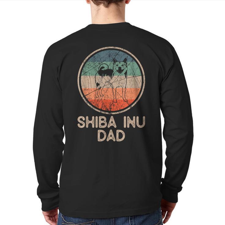 Shiba Inu Dog Vintage Shiba Inu Dad Men Women Long Sleeve T-Shirt Back Print