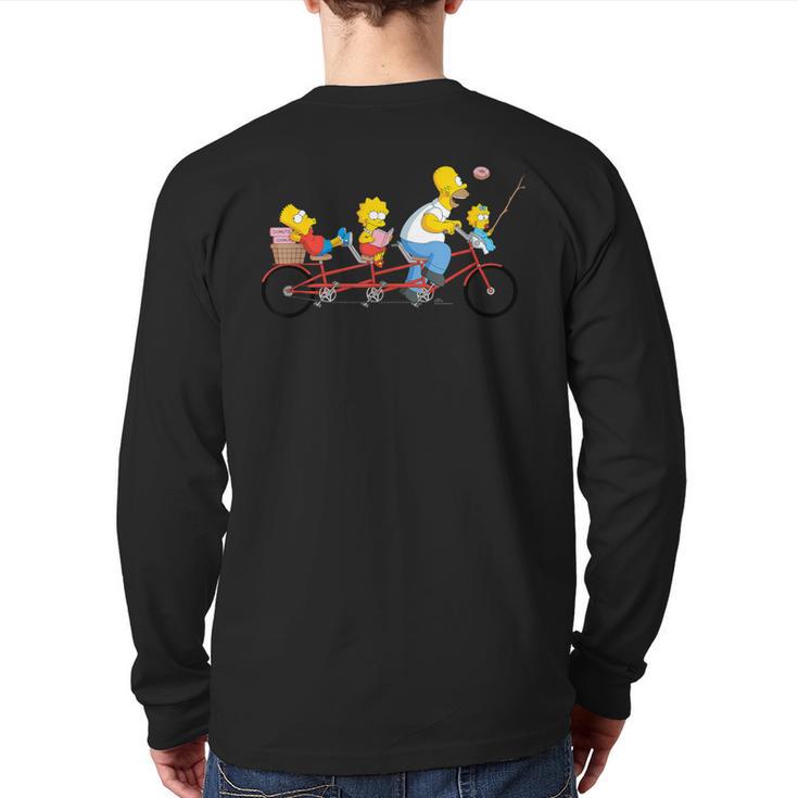The Simpsons Father's Day Homer And Kids Bike Ride With Dad Long Sleeve T-Shirt Back Print