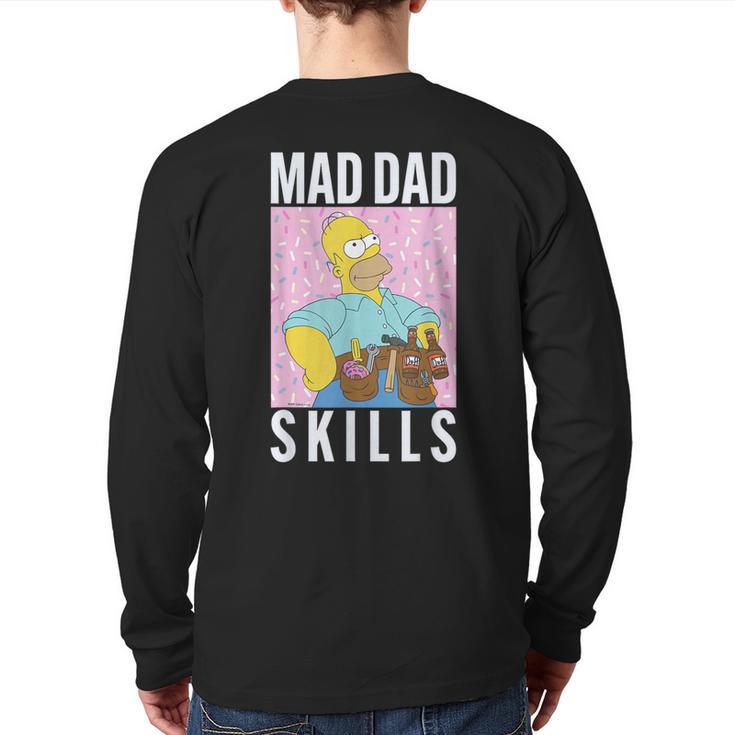 The Simpsons Father's Day Mad Dad Skills Homer Poster Long Sleeve T-Shirt Back Print