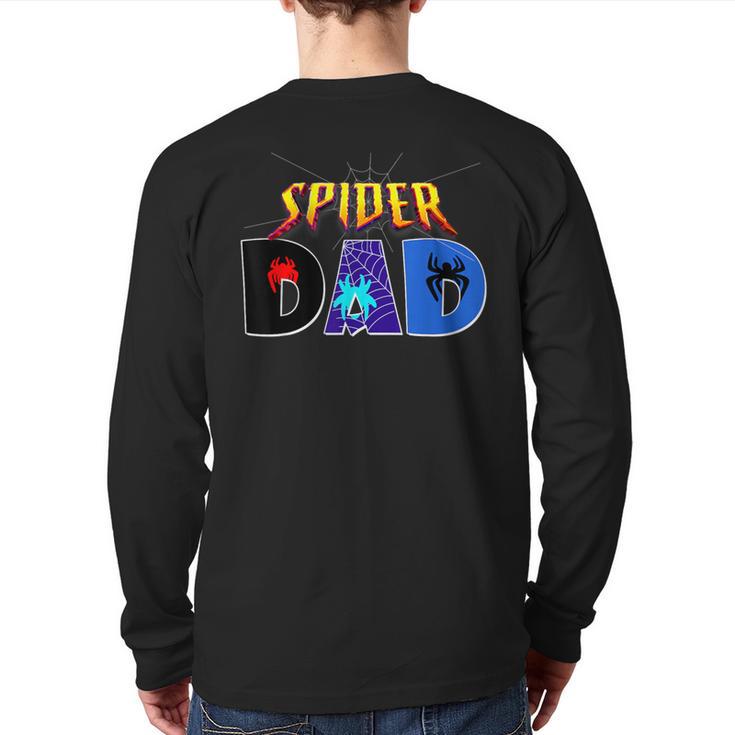 Spider Dad Shirt Birthday Fathers Day Halloween Costumes Pjs Long Sleeve T-Shirt Back Print