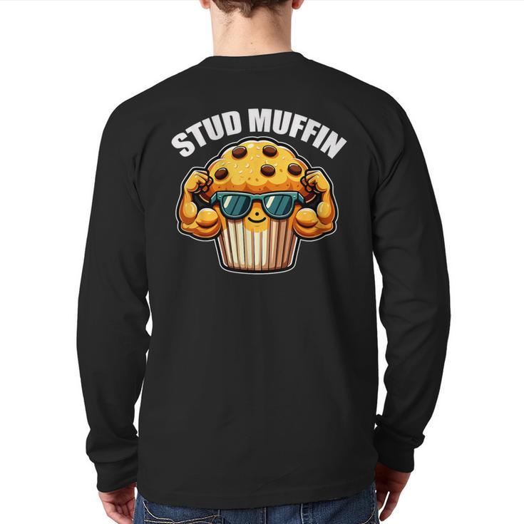 Stud Muffin Muffin Lover Dad Boyfriend Men Boys Long Sleeve T-Shirt Back Print