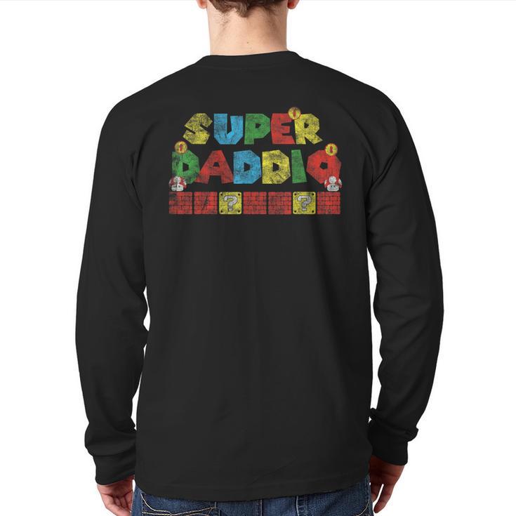 Super Daddio Retro Gamer Dad Style Long Sleeve T-Shirt Back Print