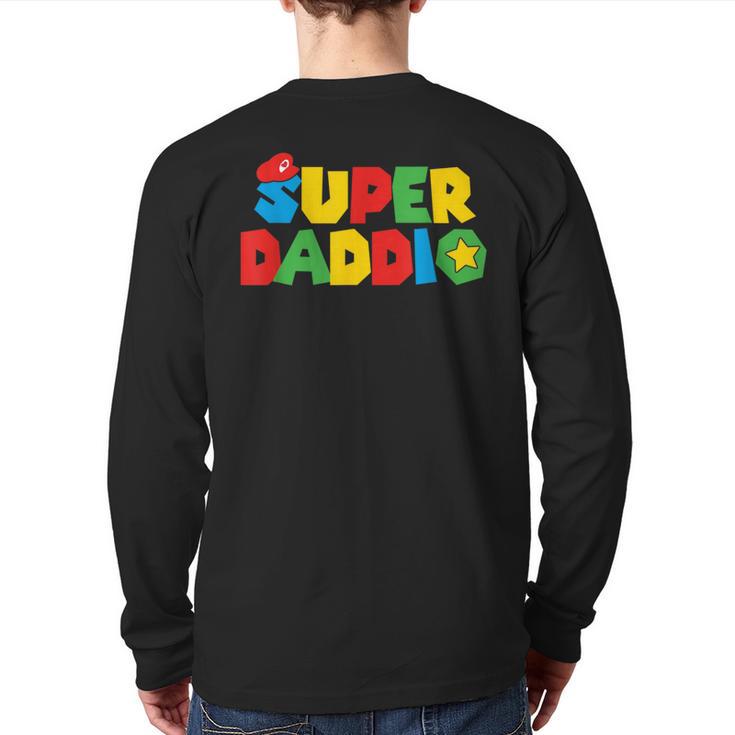 Super Gamer Dad Unleashed Celebrating Fatherly Powers Long Sleeve T-Shirt Back Print