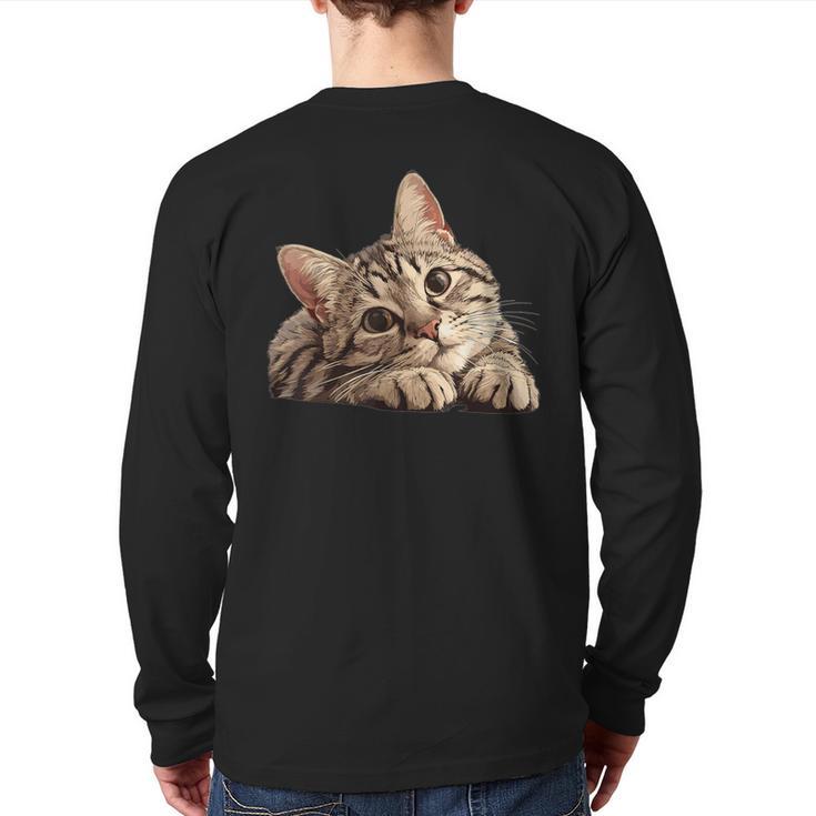 Tabby Cat Mom Dad Pet Shop Tabby Cats Kitten Tabby Cat Long Sleeve T-Shirt Back Print