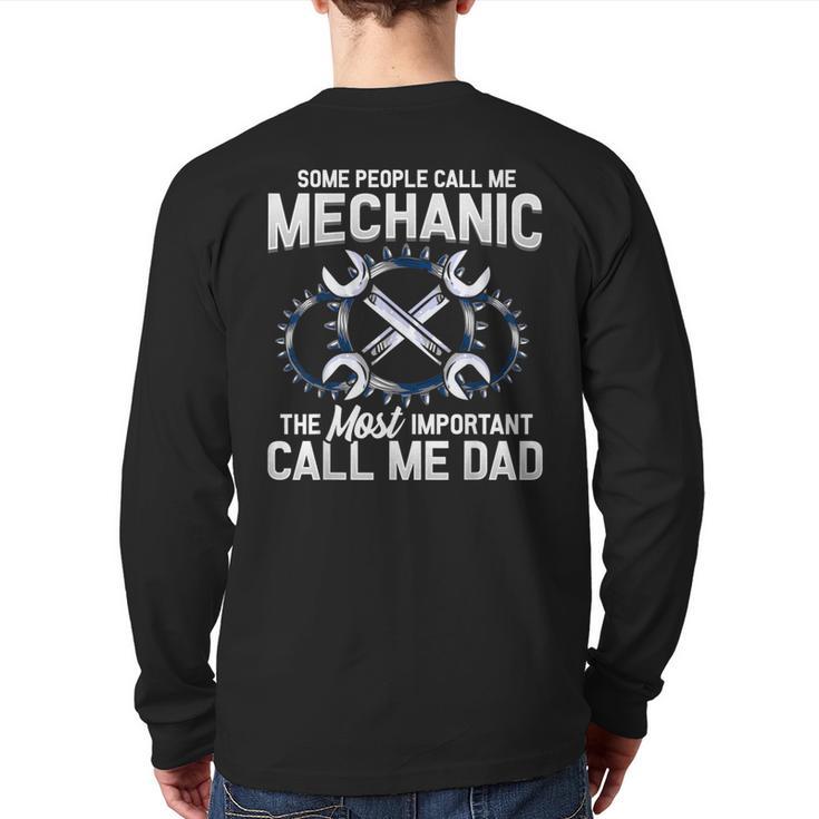 Tee Styley Mechanic Dad Novelty Small Long Sleeve T-Shirt Back Print