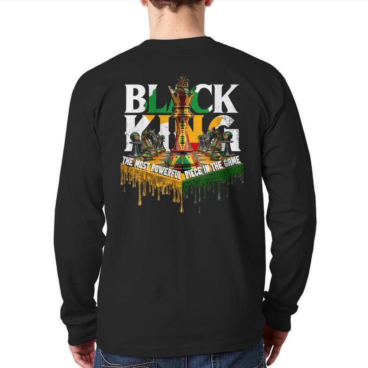 History I Am Black Man King Dad Melanin Men Women Long Sleeve T-Shirt Back Print