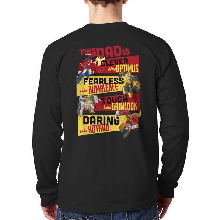 Transformers Father's Day Vintage Autobots Line Up Dad Is Long Sleeve T-Shirt Back Print