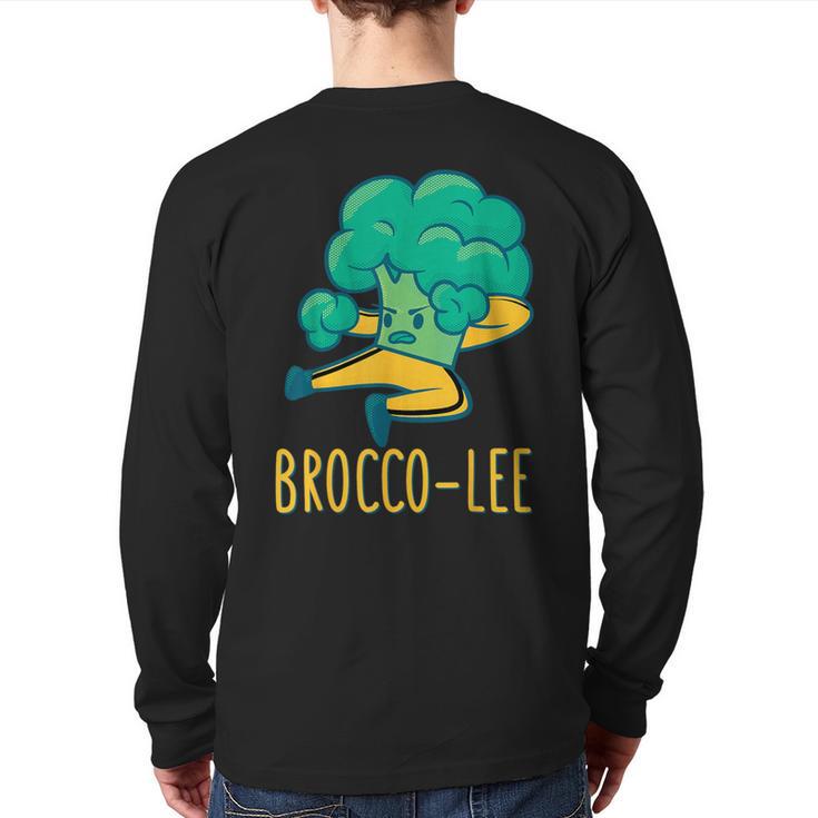 Vegetable Word Game Dad Joke Brocco-Lee Broccoli Long Sleeve T-Shirt Back Print
