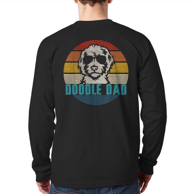 Vintage Best Doodle Dad Ever Father's Day Golden Doodle Long Sleeve T-Shirt Back Print