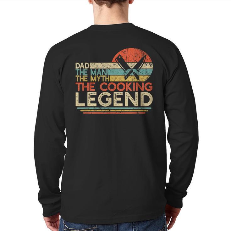 Vintage Cooking Dad The Man The Myth The Legend Chef Long Sleeve T-Shirt Back Print