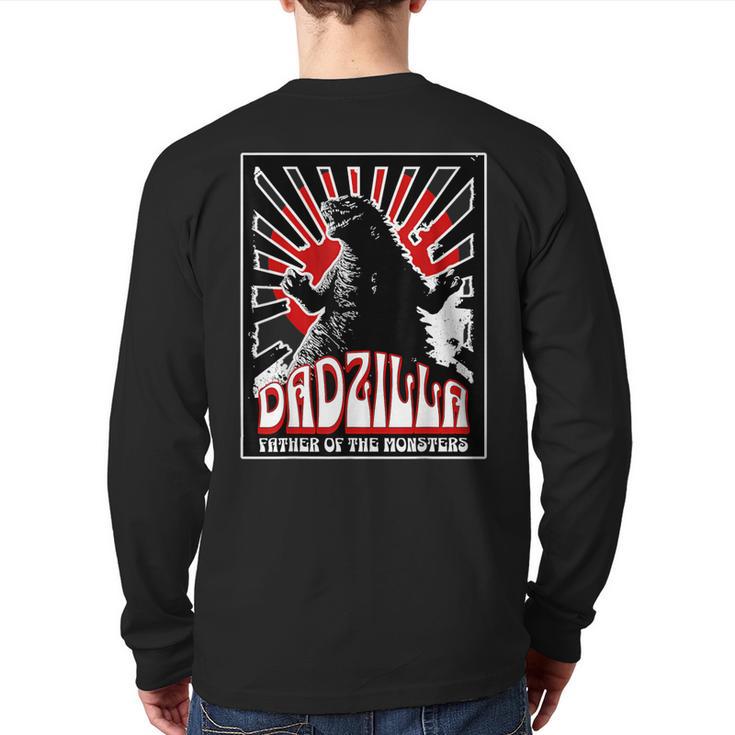 Vintage Dadzilla Father Of The Monsters Fathers Day Long Sleeve T-Shirt Back Print