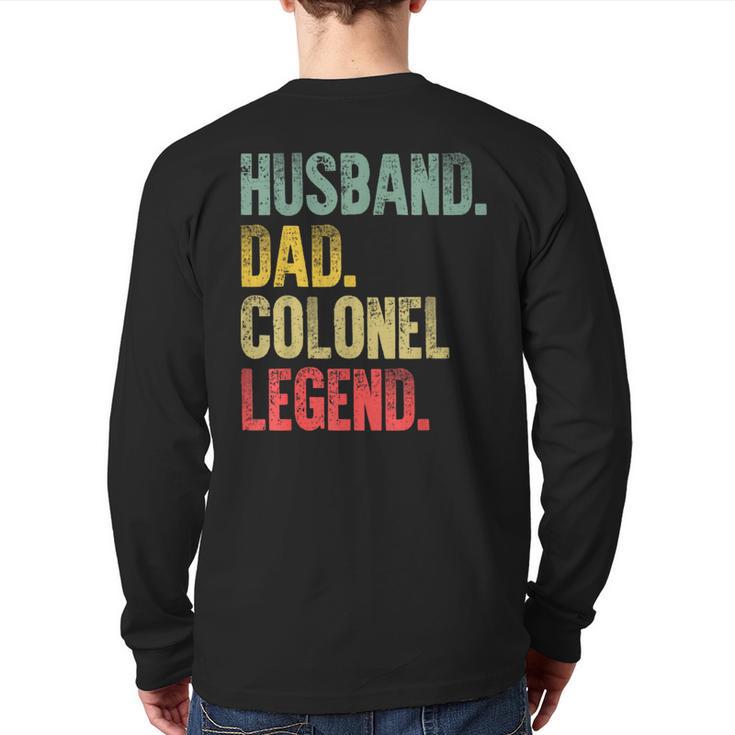 Vintage  Husband Dad Colonel Legend Retro T-Shirt Long Sleeve T-Shirt Back Print