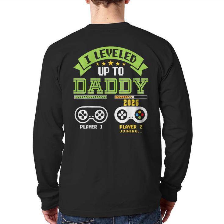 Vintage Leveling Up To Daddy 2026 Soon To Be Dad 2026 Long Sleeve T-Shirt Back Print