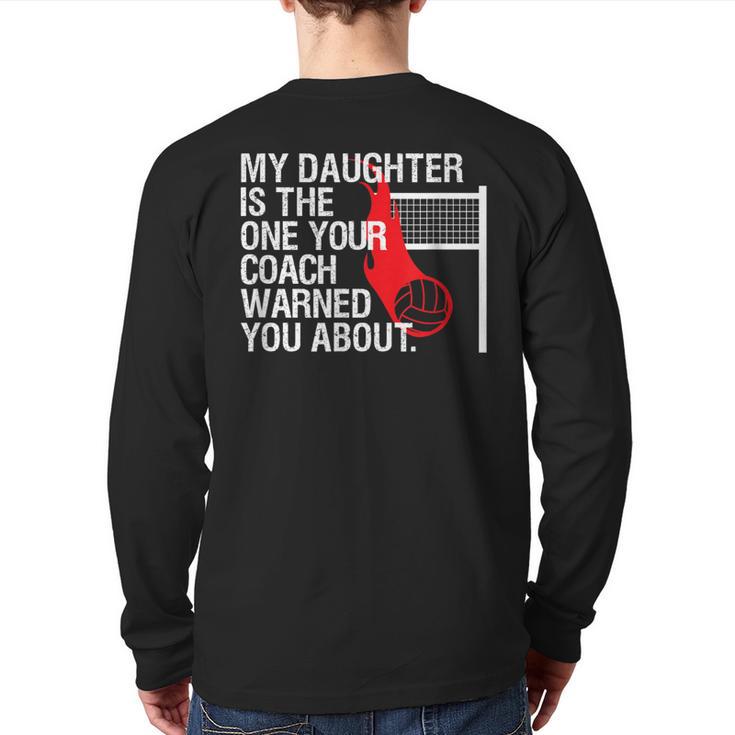 Volleyball Mom Dad Parent Shirt Daughter Player Long Sleeve T-Shirt Back Print