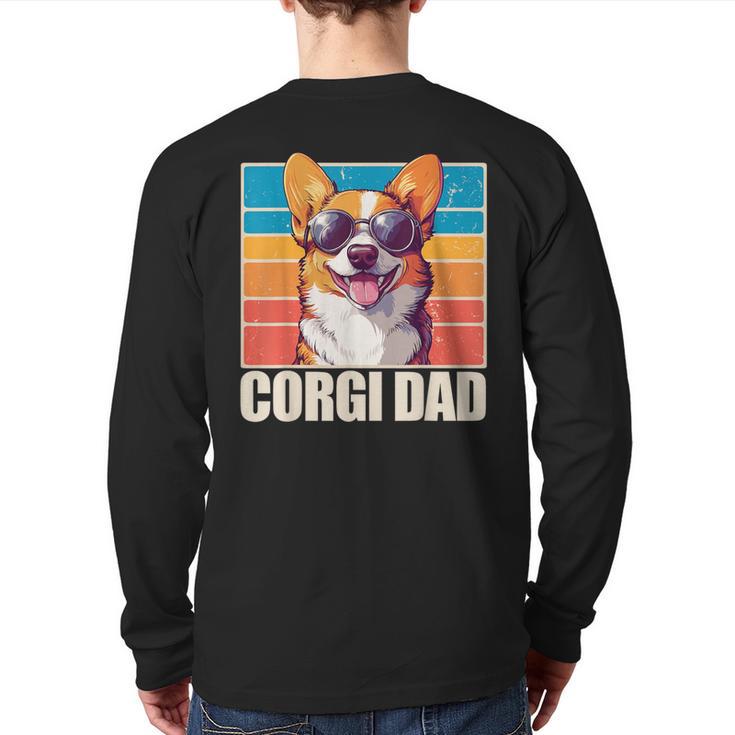 Welsh Corgi Pembroke Dog Corgi Dad -Adults Small Classic Fit Short Sleeve Cotton Polyester Blend Long Sleeve T-Shirt Back Print