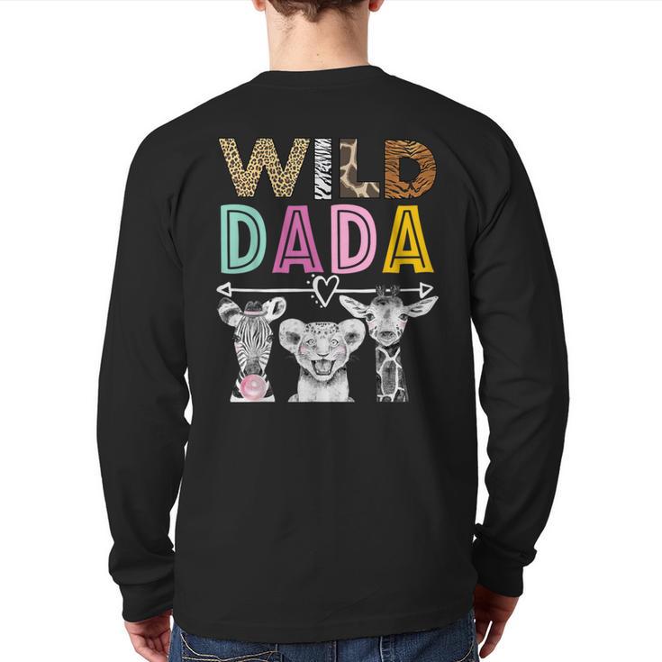 Wild Dada Zoo Theme Birthday Safari Jungle Matching Party Long Sleeve T-Shirt Back Print