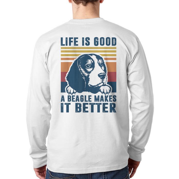 Beagle For Men Women Beagle Dog Mom Dad Beagle Long Sleeve T-Shirt Back Print