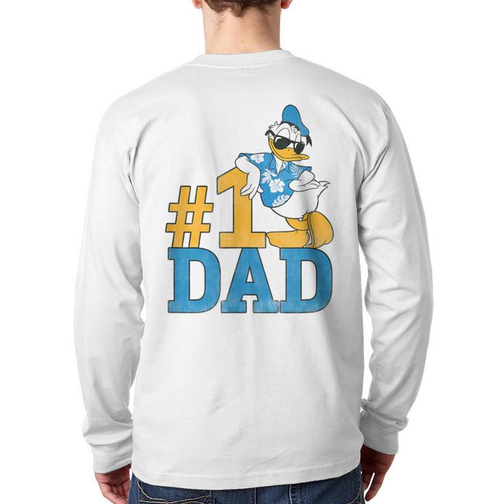 Disney Donald Duck Number One Dad Sunglasses Father's Day Long Sleeve T-Shirt Back Print