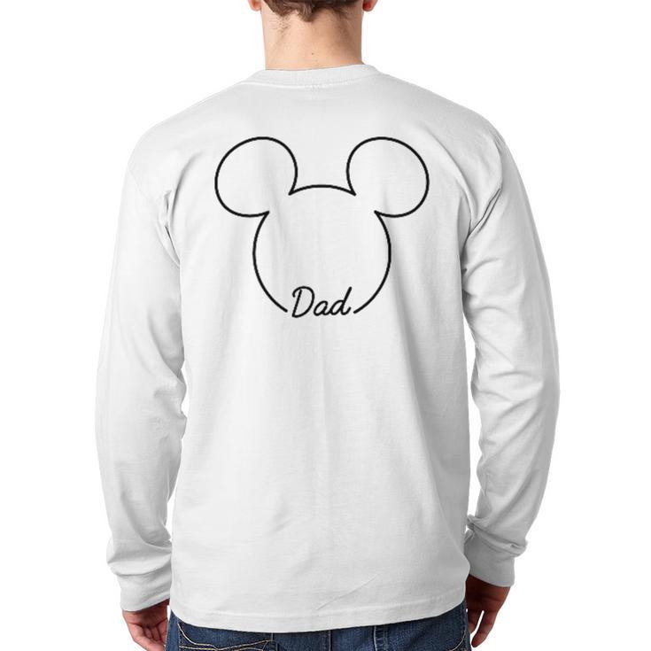 Disney Mickey And Friends Dad Mickey Art Line Pocket Logo Long Sleeve T-Shirt Back Print