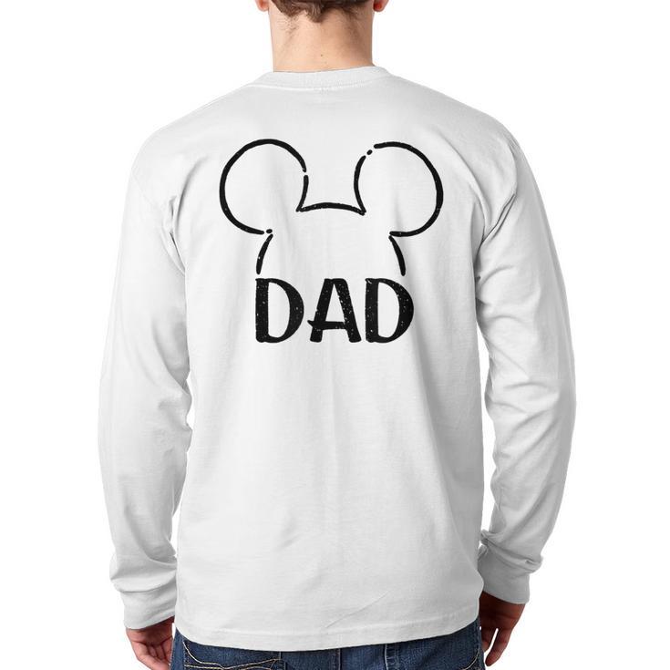 Disney Mickey And Friends Dad Mickey Ears Outline Logo Long Sleeve T-Shirt Back Print