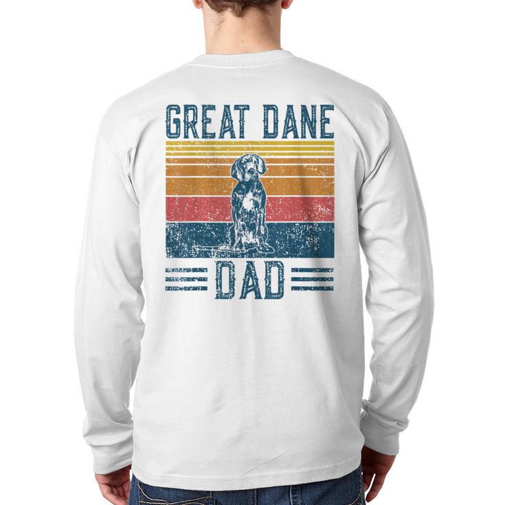 Dog Dad Vintage Great Dane Dad Men Women Kids Long Sleeve T-Shirt Back Print