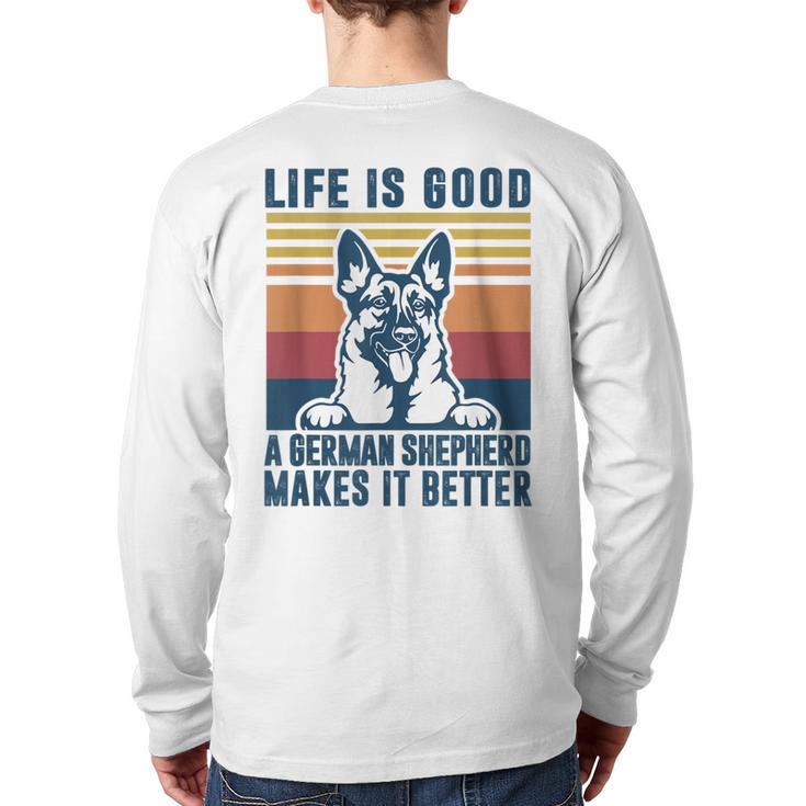 German Shepherd Men Women Dog Dad Mom German Shepherd Long Sleeve T-Shirt Back Print