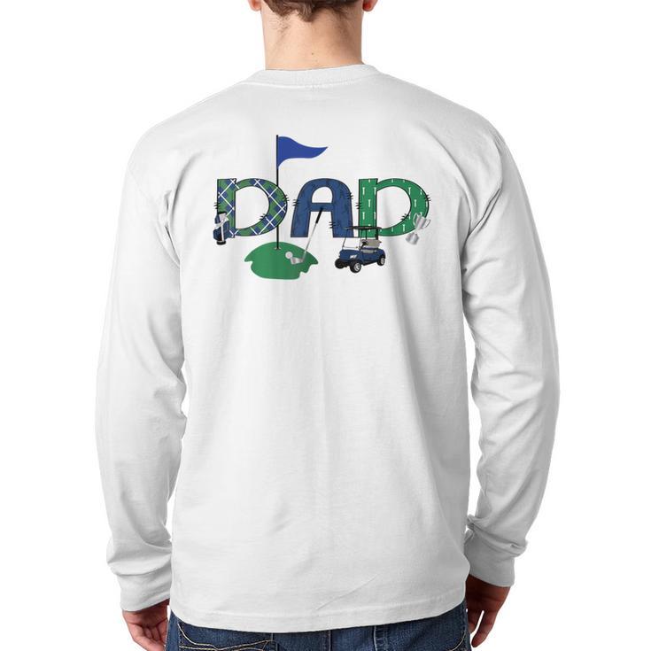 Golf Dad Hole In One Golf First Birthday Boy Party Long Sleeve T-Shirt Back Print