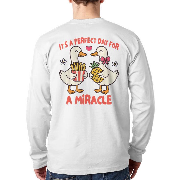 IVF Mom Dad Embryo Transfer Day It's A Day For A Miracle Long Sleeve T-Shirt Back Print