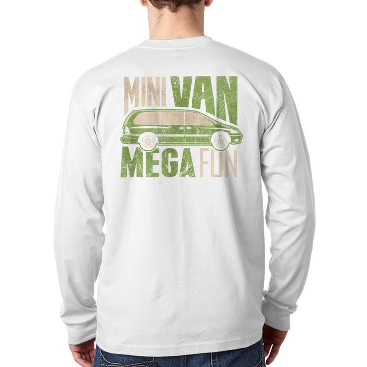 Mini Van Mega Fun Mom Dad T-Shirt Long Sleeve T-Shirt Back Print
