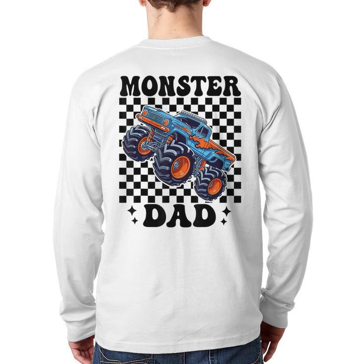 Monster Truck Dad Family Matching Monster Trucks Birthday Long Sleeve T-Shirt Back Print