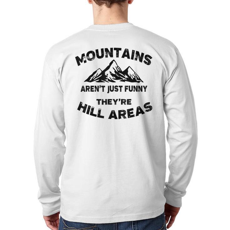 Mountains Aren't They'Re Hill Areas Dad Joke Word Pun Small Long Sleeve T-Shirt Back Print
