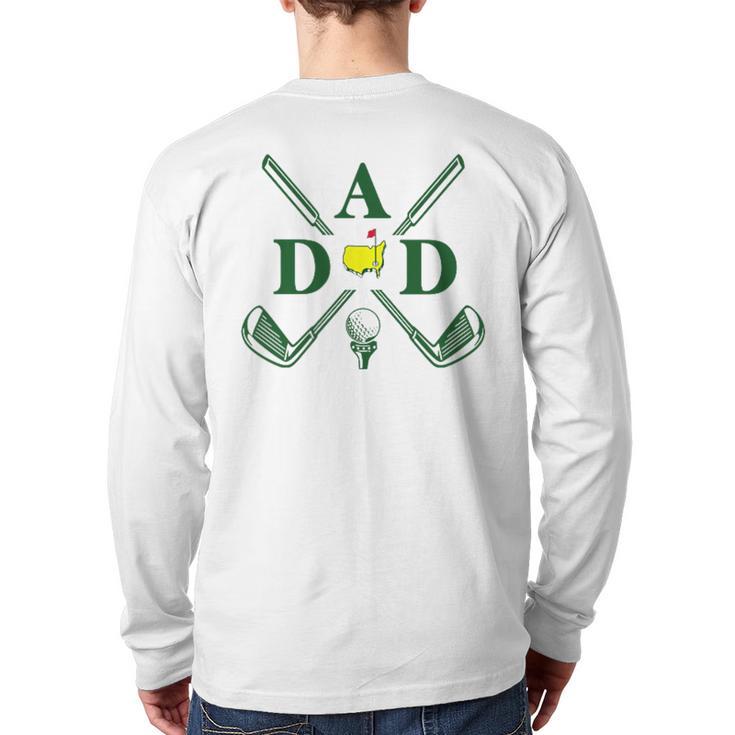 Par Dad Golf Matching Golfing Quote Party Pocket Long Sleeve T-Shirt Back Print
