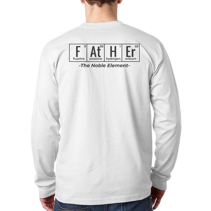 Science Nerd Dad Fathers Day Element Periodic Table Long Sleeve T-Shirt Back Print