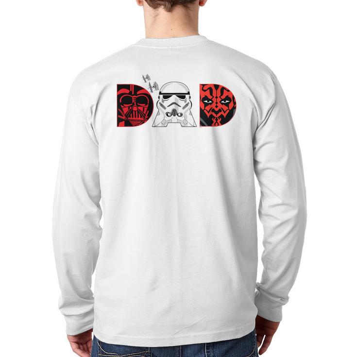 Star Wars Darth Vader Darth Maul Dad Father's Day Birthday Long Sleeve T-Shirt Back Print