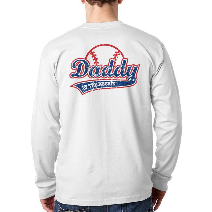 Vintage Baseball Daddy Of The Rookie Long Sleeve T-Shirt Back Print