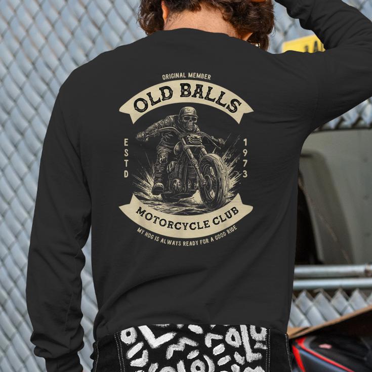 50th Birthday Vintage Motorcycle For Biker Dad Long Sleeve T-Shirt Back Print