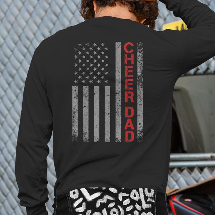 American Flag Cheer Dad Vintage Patriotic Father Cheerleader Long Sleeve T-Shirt Back Print American Flag Cheer Dad Vintage Patriotic Father Cheerleader Long Sleeve T-Shirt Back Print